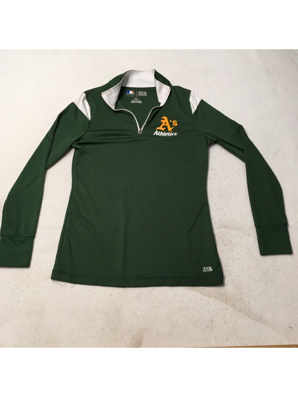 OAKLAND A's  1/4 Zip Pullover MLB Team Apparel TX3 Cool Green